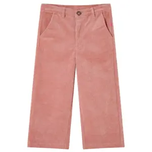 Laste velvetpüksid laiade säärede ja elastse vööga, vanaroosa, suurus 92