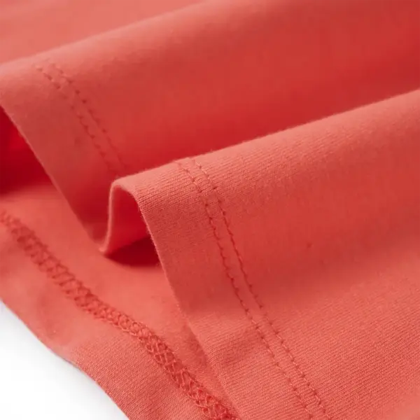 Volangidega laste T-särk litritega arbuusikujundusega, korallroosa, suurus 116 (5–6 a) – 7