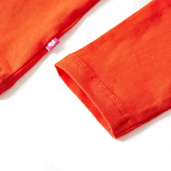 Pikkade varrukatega lastesärk linnumustriga, tumeoranž, suurus 128 (7–8 a) – 7