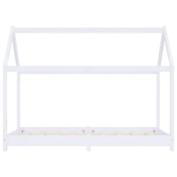 Lastevoodi raam majakujundusega, männipuit, valge, 80 x 160 cm – 4