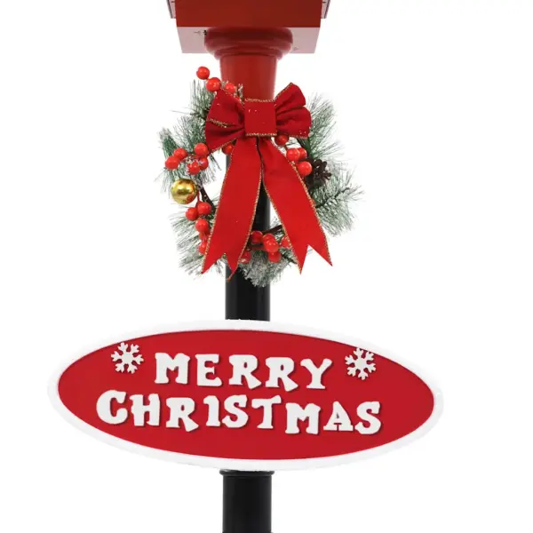 LED jõulu tänavalamp lumesajuefektiga, jõuluvanaga laternas, 180 cm – 11