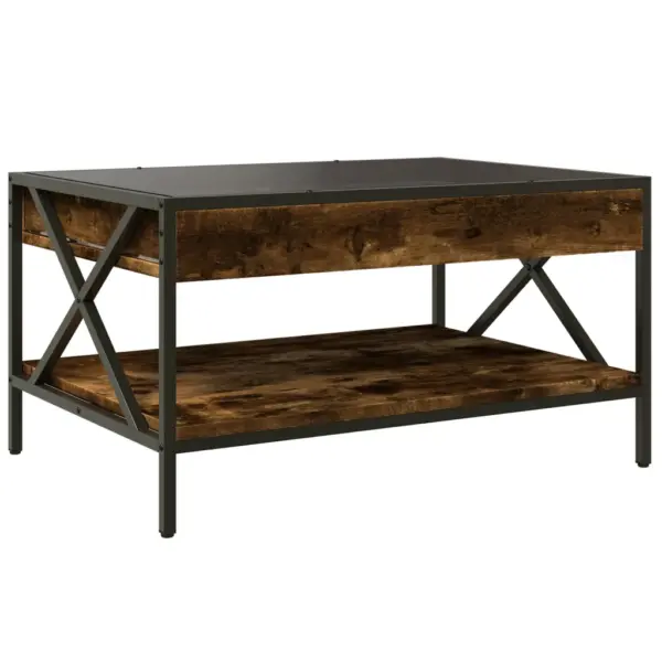 LED-kohvilaud lõpmatuse peegliga, suitsutatud tamme viimistlus, tehispuit ja metall, 70 x 50 x 38 cm – 8