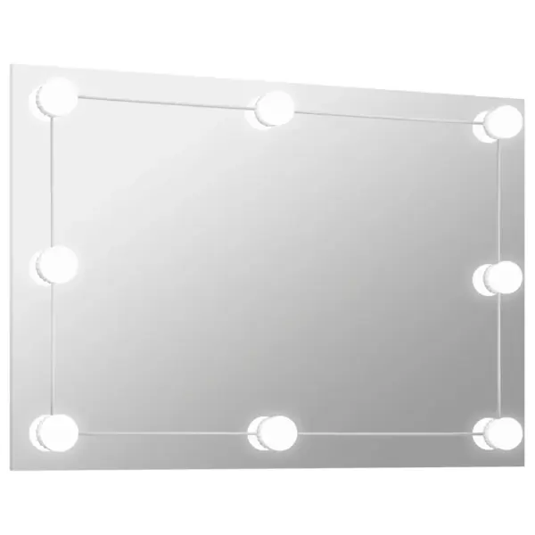 LED-tuledega raamita seinapeegel, ristkülikukujuline, hõbedane, 100 x 60 cm – 2