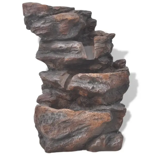 LED-valgustusega sise-purskkaev polüresiinist, hall, 24 x 33,5 x 45,5 cm – 2