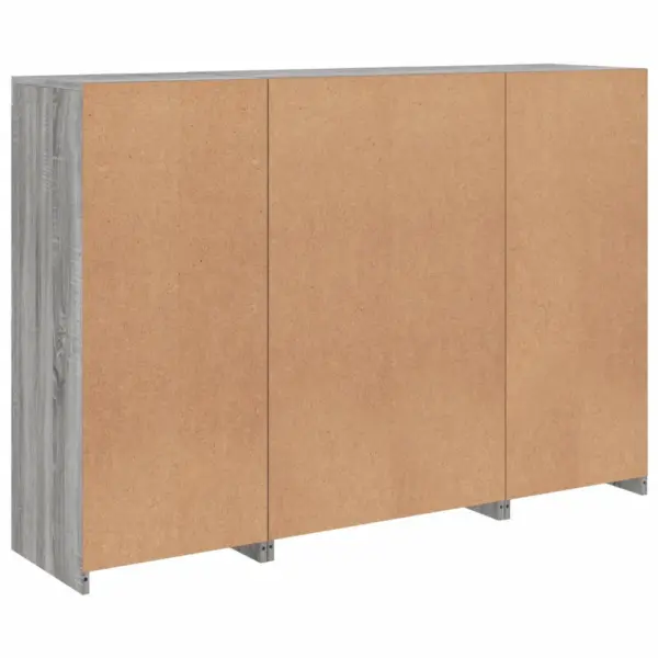 LED-tuledega puhvetkapikomplekt, 3 tk, hall Sonoma tamm, tehispuit ja klaas, 142,5 x 37 x 100 cm – 10