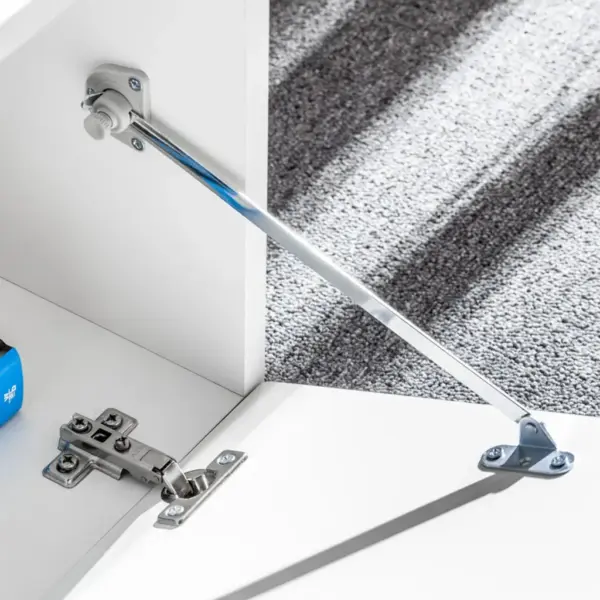 LED-valgustusega TV-seinamööbli komplekt, 8-osaline, kõrgläikega must – 6