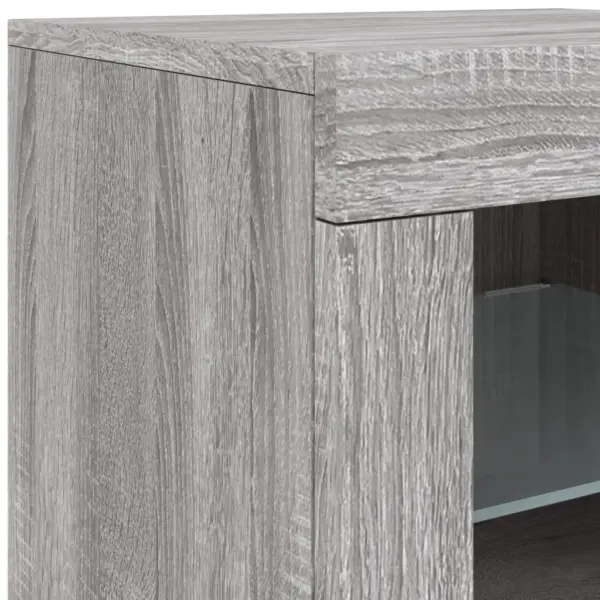 LED-valgustitega puhvetkappide komplekt, hall Sonoma tamm, 283 x 37 x 67 cm – 11