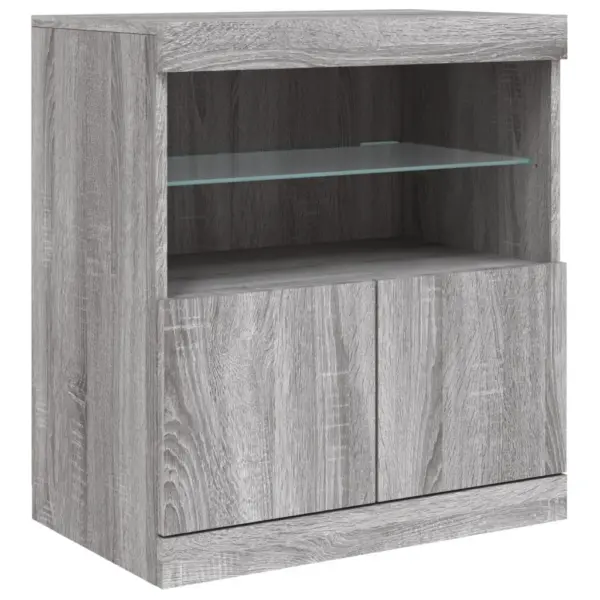 LED-valgustitega puhvetkappide komplekt, hall Sonoma tamm, 283 x 37 x 67 cm – 12