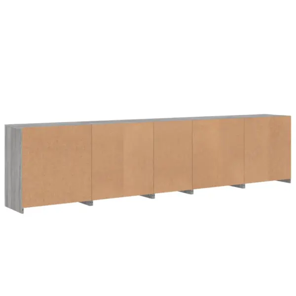 LED-valgustitega puhvetkappide komplekt, hall Sonoma tamm, 283 x 37 x 67 cm – 9