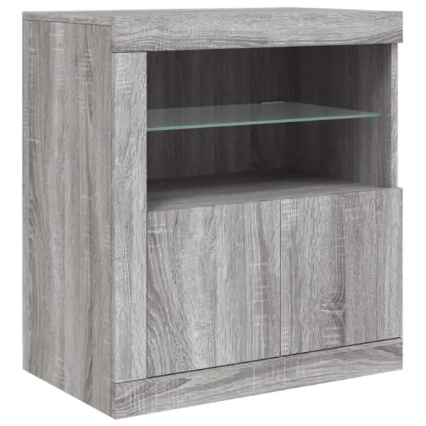 LED-valgustitega puhvetkappide komplekt, hall Sonoma tamm, 283 x 37 x 67 cm – 10