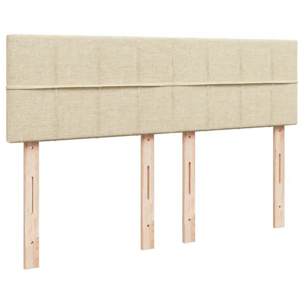 LED-valgustusega kontinentaalvoodi taskustatud vedrumadratsi ja kattemadratsiga, kreemjas kangas, 140 x 190 cm – 12