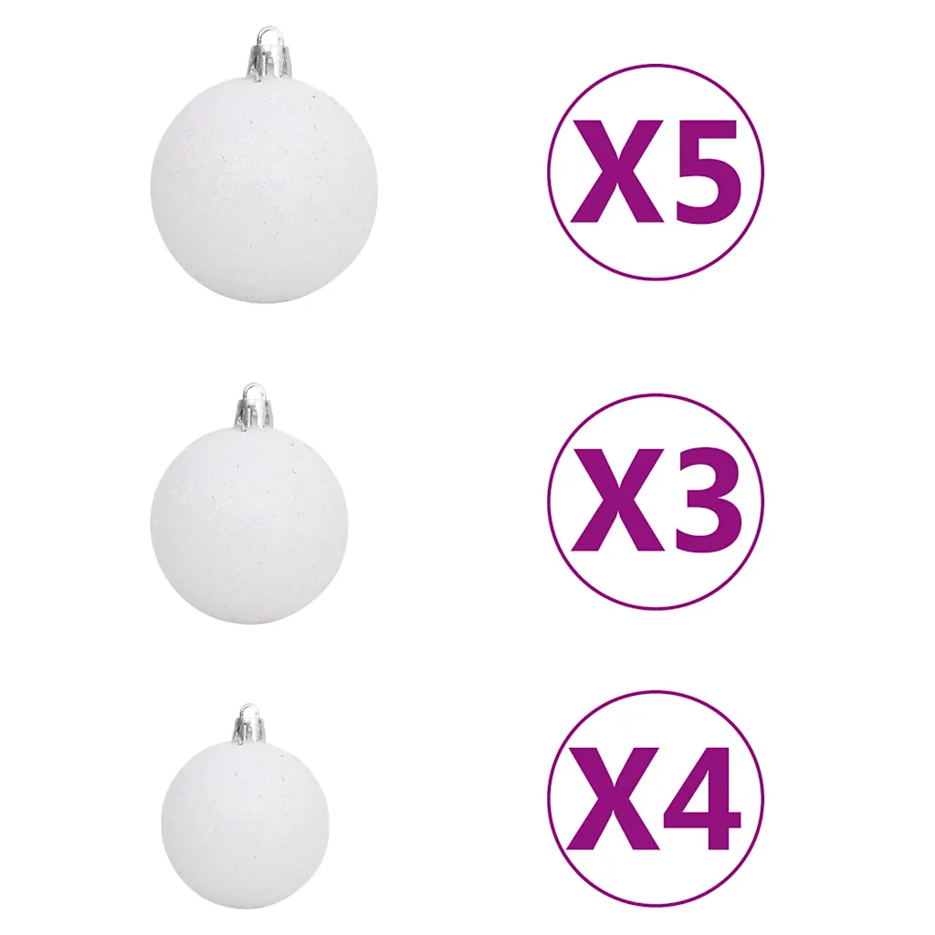LED-valgustusega kunstjõulupuu kuulidega, roheline PVC, 120 cm