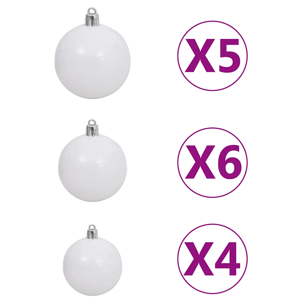 LED-valgustusega kunstjõulupuu kuulidega, roheline PVC, 120 cm