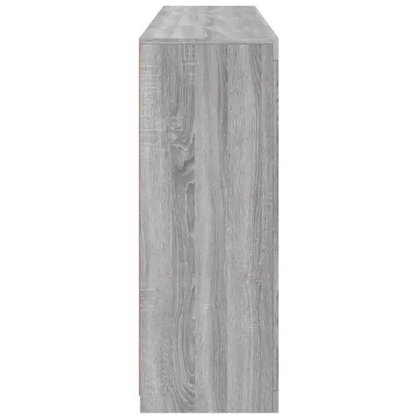 LED-valgustusega puhvetkappide komplekt, 3 tk, hall Sonoma tamm, tehispuit ja klaas, 142,5 x 37 x 100 cm – 9