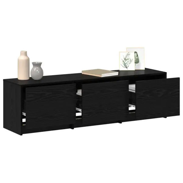 LED-valgustusega TV-kapp sahtliga, must tamm, tehispuit, 140 x 34 x 40 cm – 3