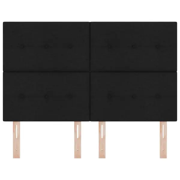 RGB LED-valgustusega voodi peats, must polüester, 144 cm – 5