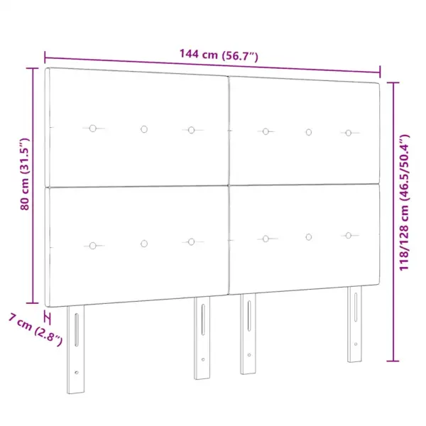 RGB LED-valgustusega voodi peats, must polüester, 144 cm – 10