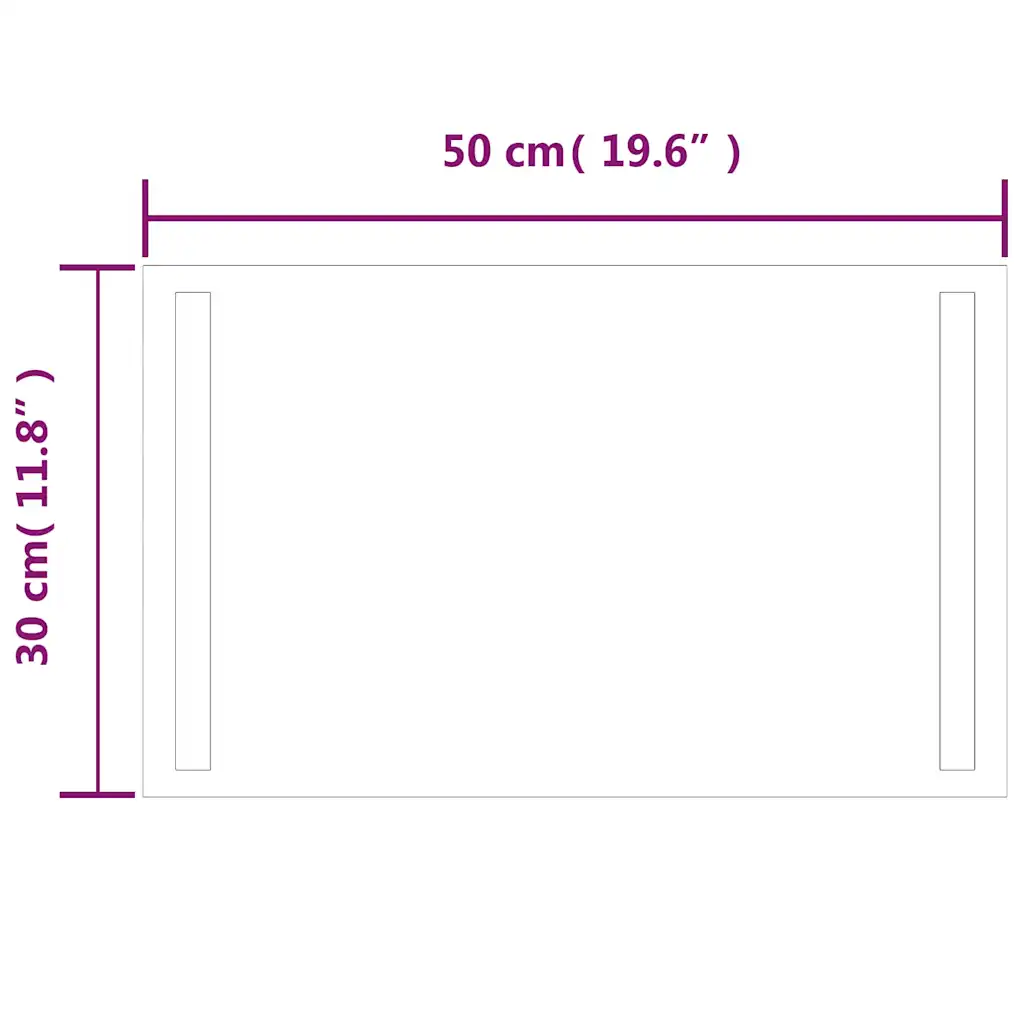 LED-vannitoapeegel USB-toitega, IP65, 30 x 50 cm