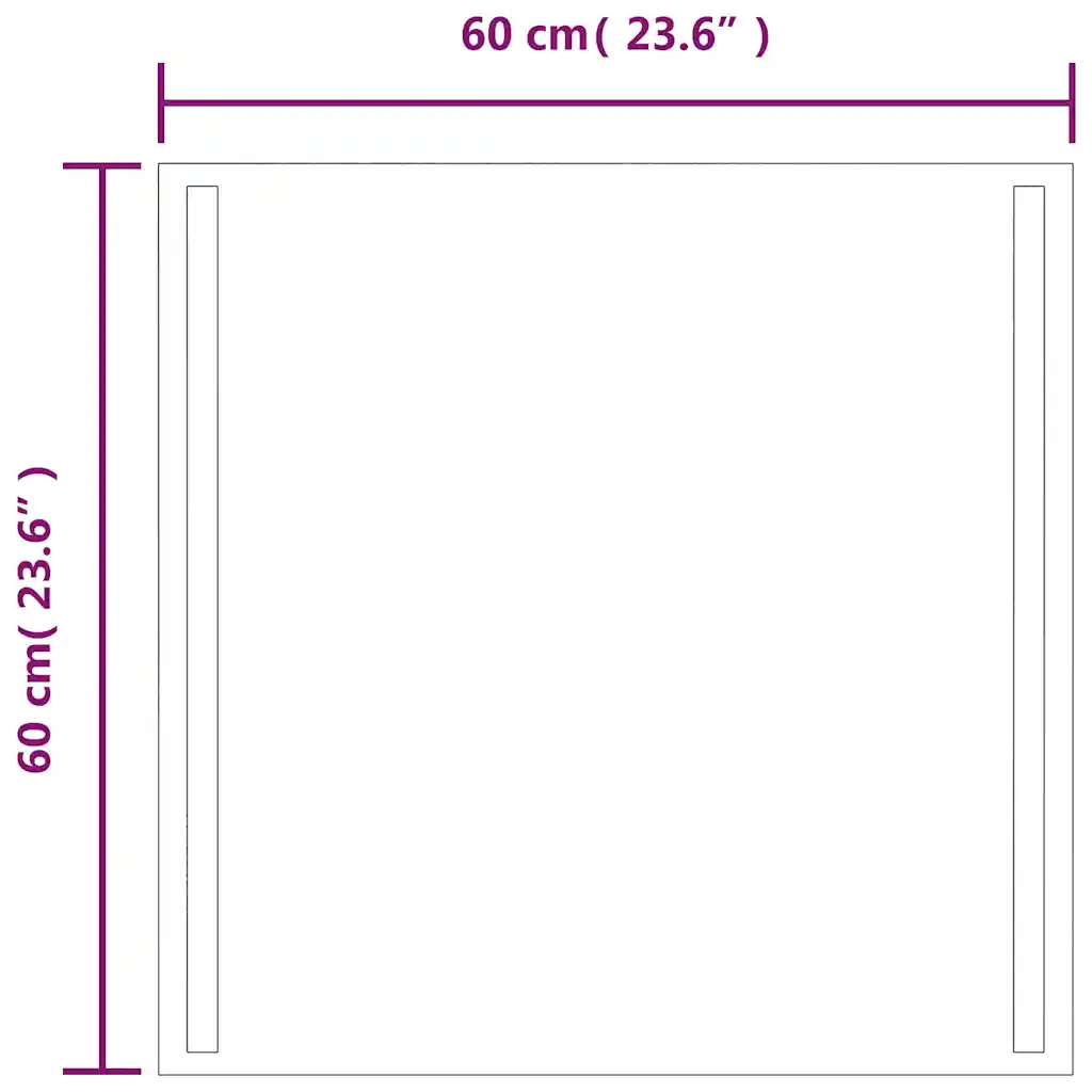 LED vannitoapeegel IP65, 60 x 60 cm, klaas
