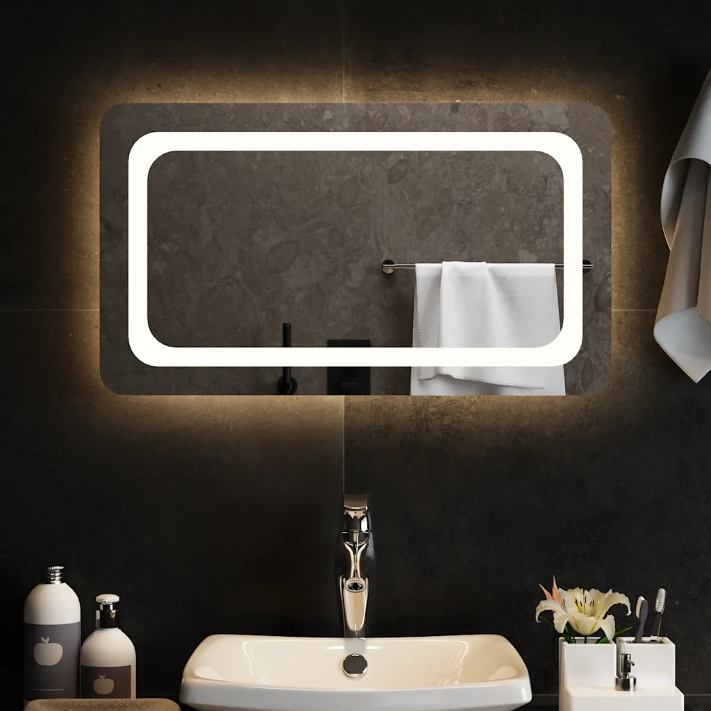 LED vannitoapeegel IP65, USB-toitega, 70 x 40 cm