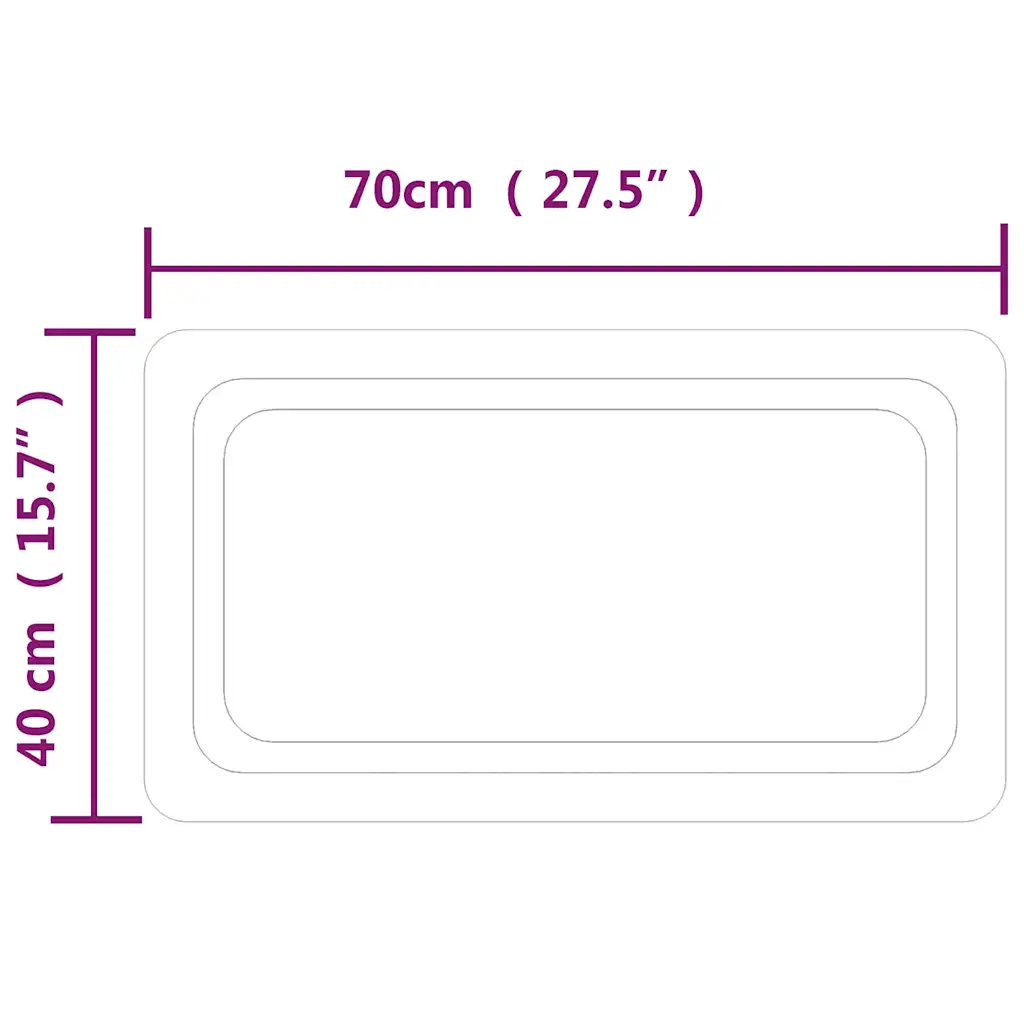 LED vannitoapeegel IP65, USB-toitega, 70 x 40 cm