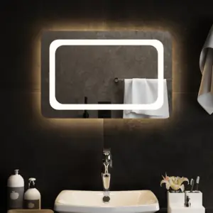 LED vannitoapeegel IP65, USB-toitega, 60 x 40 cm