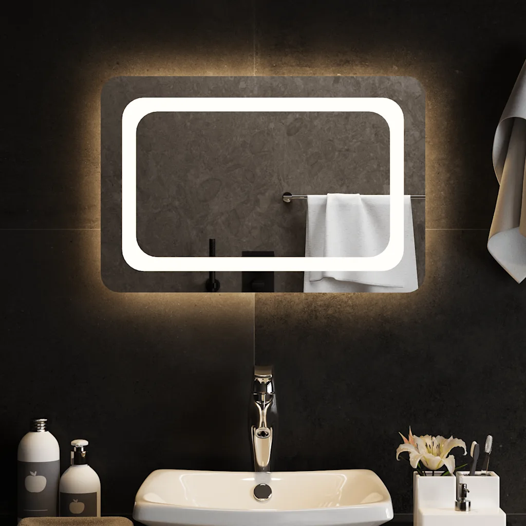 LED vannitoapeegel IP65, USB-toitega, 60 x 40 cm