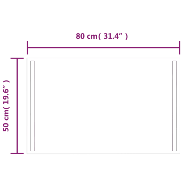 LED-vannitoapeegel IP65 kaitsega, USB, 50 x 80 cm – 5