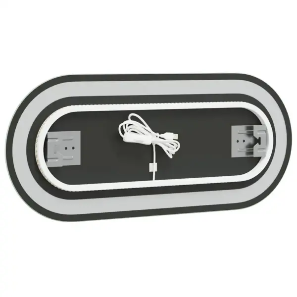 LED vannitoapeegel IP65 kaitsega, ovaalne, USB-toitega, klaasist, 70 x 30 cm - 8