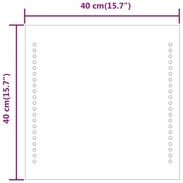 LED-vannitoapeegel USB-toitega, IP65, 40 x 40 cm - 9