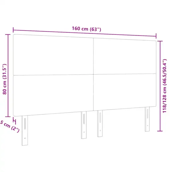 LED-valgustusega polsterdatud voodi peats, hallikasroheline polüster, reguleeritava kõrgusega, 160 x 5 x 128 cm – 10