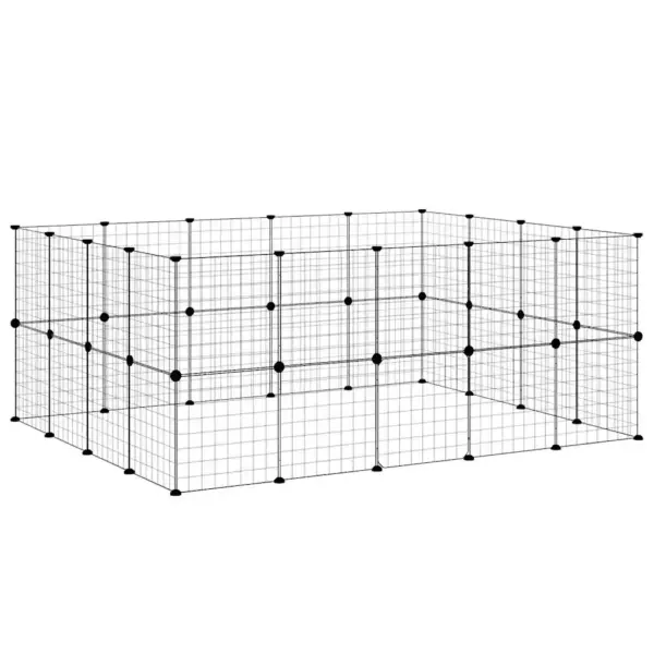 36-paneeliline lemmiklooma aedik uksega, must pulbervärvitud teras, paneel 35 x 35 cm – 4