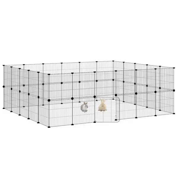 44 paneeliga lemmiklooma aedik uksega, must teras, 35 x 35 cm – 3