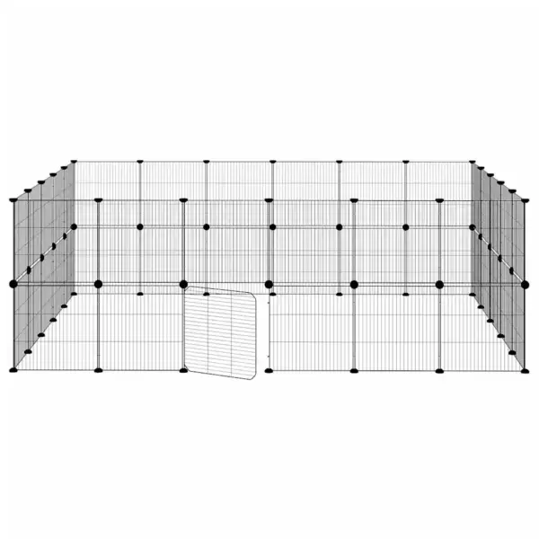 44 paneeliga lemmiklooma aedik uksega, must teras, 35 x 35 cm – 5