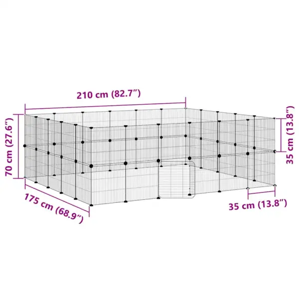 44 paneeliga lemmiklooma aedik uksega, must teras, 35 x 35 cm – 9