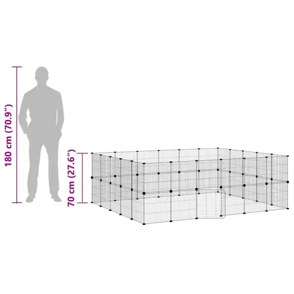 44 paneeliga lemmiklooma aedik uksega, must teras, 35 x 35 cm – 10