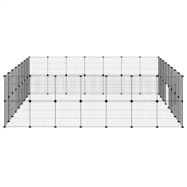 60-paneeliga lemmiklooma aedik uksega, must pulbervärvitud teras, paneel 35 x 35 cm, 1,5 cm võrevahe – 6