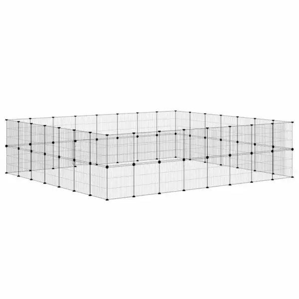 60-paneeliga lemmiklooma aedik uksega, must pulbervärvitud teras, paneel 35 x 35 cm, 1,5 cm võrevahe – 7