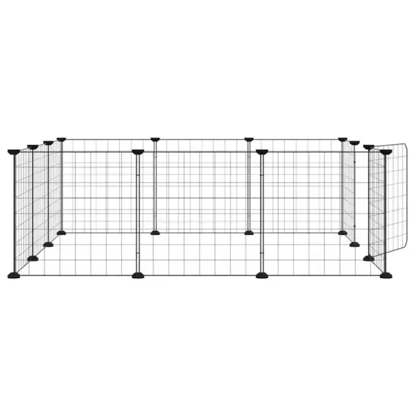 Modulaarne lemmiklooma aedik uksega, 12 paneeli, must pulbervärvitud teras, paneel 35 x 35 cm – 5