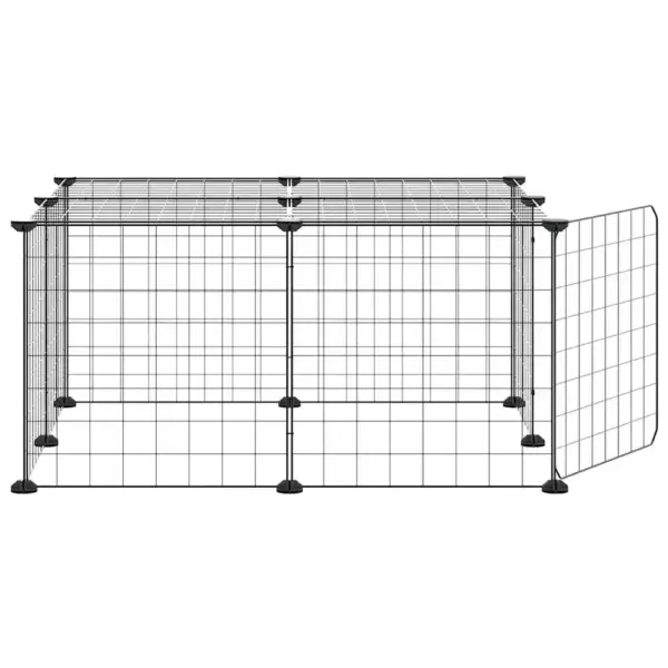 Modulaarne lemmiklooma aedik uksega, 12 paneeli, must pulbervärvitud teras, paneel 35 x 35 cm – 5