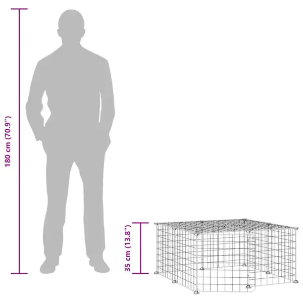 Modulaarne lemmiklooma aedik uksega, 12 paneeli, must pulbervärvitud teras, paneel 35 x 35 cm – 9