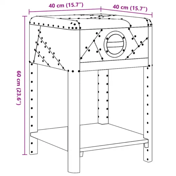 Lennukistiilis lisalaud sahtli ja alumise riiuliga, hõbedane, 40 x 40 x 60 cm – 7