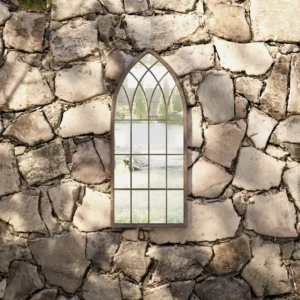 Liivakarva aiapeegel kaarja ülaosaga, raud ja klaas, 70 x 30 cm, õue