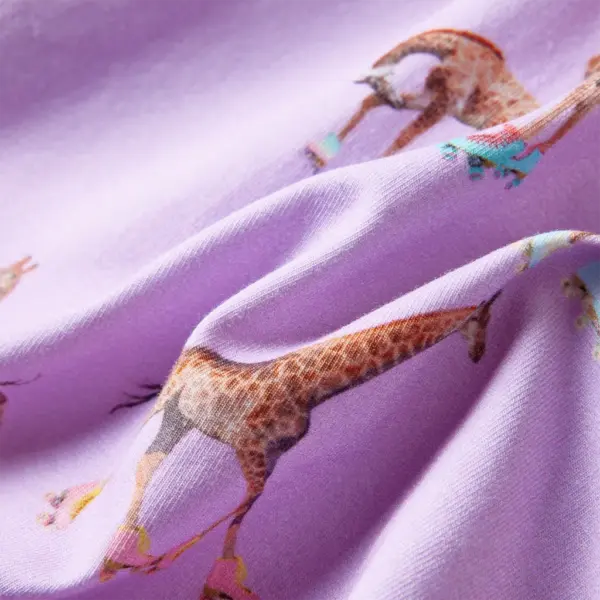 Laste kleit kaelkirjakutega, lilla, volangvarrukad ja pingutusnööriga vöökoht, 94% puuvill, suurus 104 (sobib 3–4 aastasele) – 7