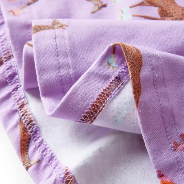 Laste A-lõikeline lühike seelik kaelkirjakutega, lilla, elastse vööga, suurus 116 – 6