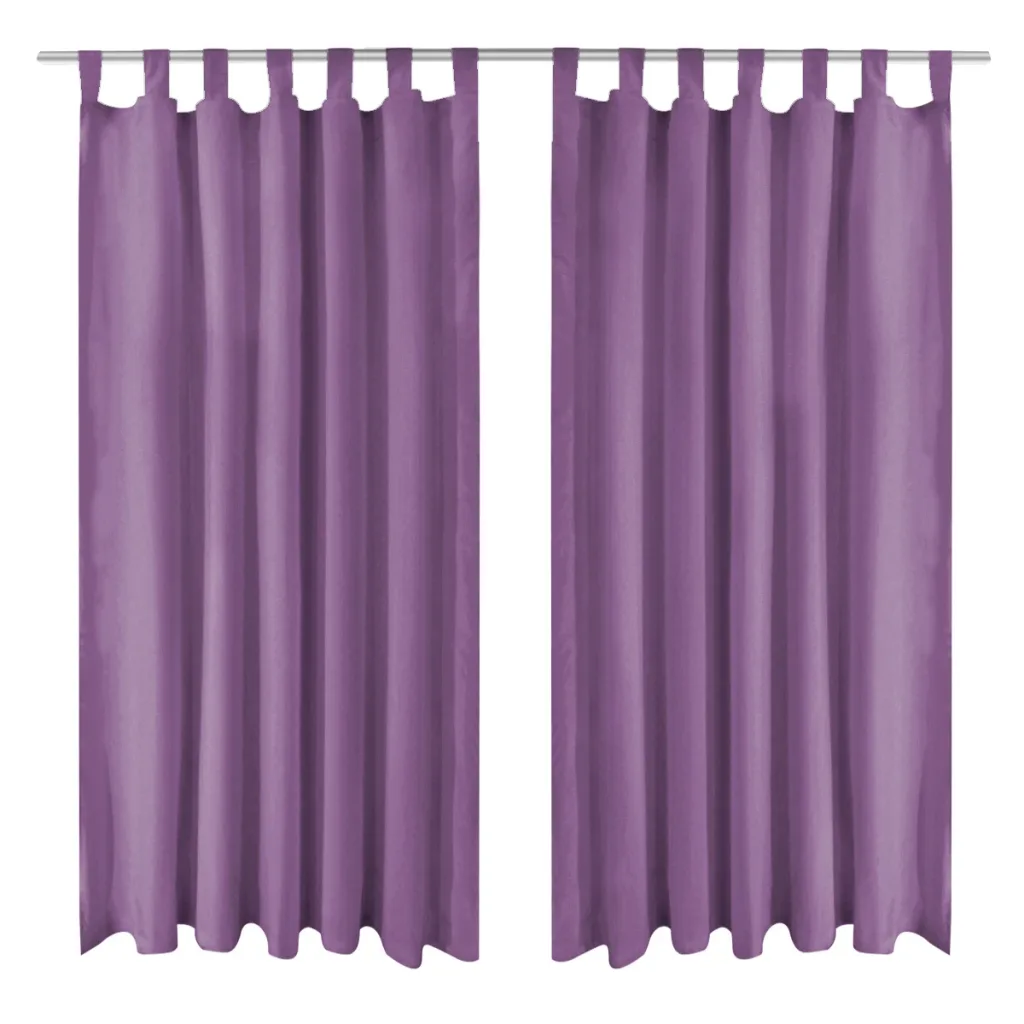 Aasadega mikrosatiinist kardinad, 2 tk, 140 x 175 cm, lilla
