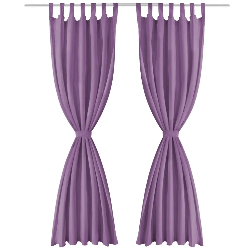 Aasadega mikrosatiinist kardinad, 2 tk, 140 x 175 cm, lilla