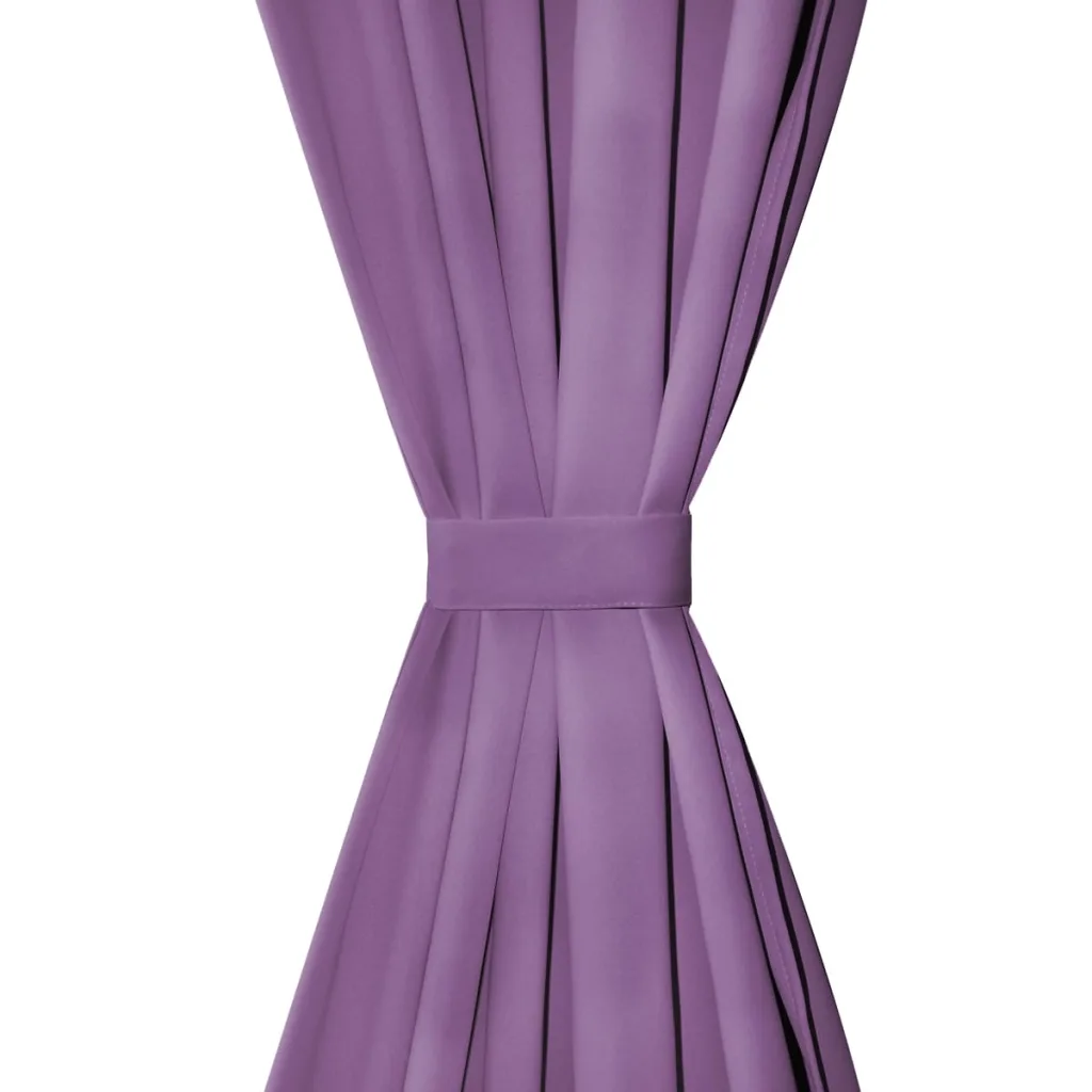 Aasadega mikrosatiinist kardinad, 2 tk, 140 x 175 cm, lilla