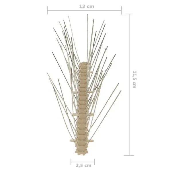 5-realine linnupiikide komplekt, plast ja roostevaba teras, 20 tk, 10 m – 7