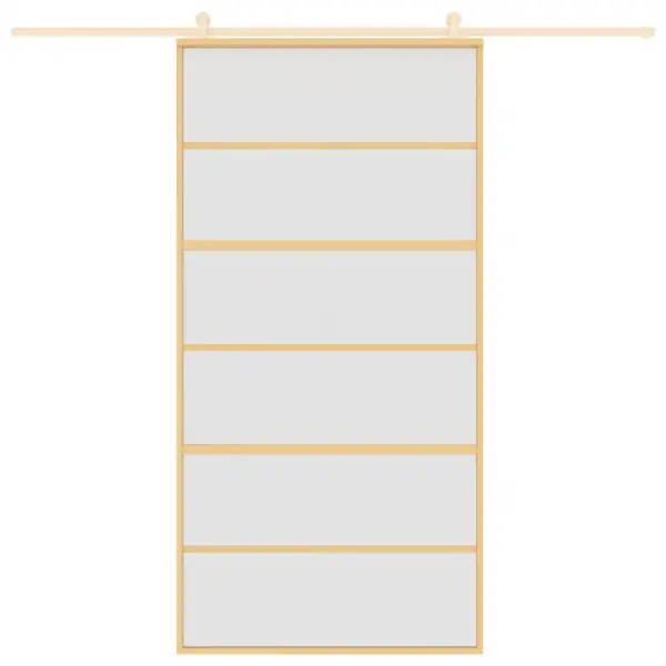 Liuguks mattklaasiga, kuldne alumiiniumraam, 102,5 x 205 cm – 3